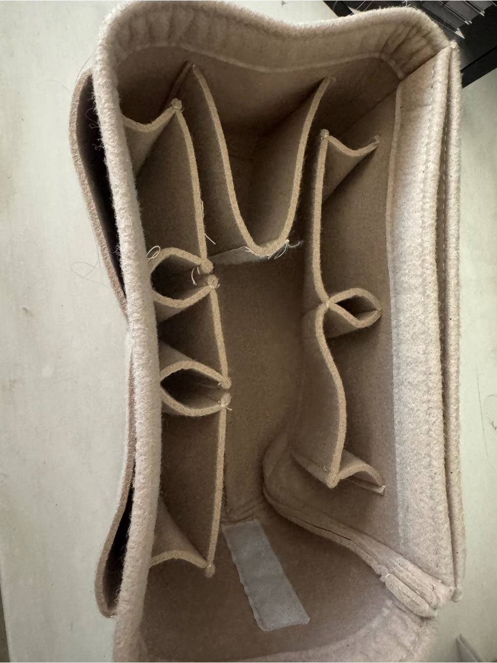 Women’s handbag Beige Felt Organizer Insert
